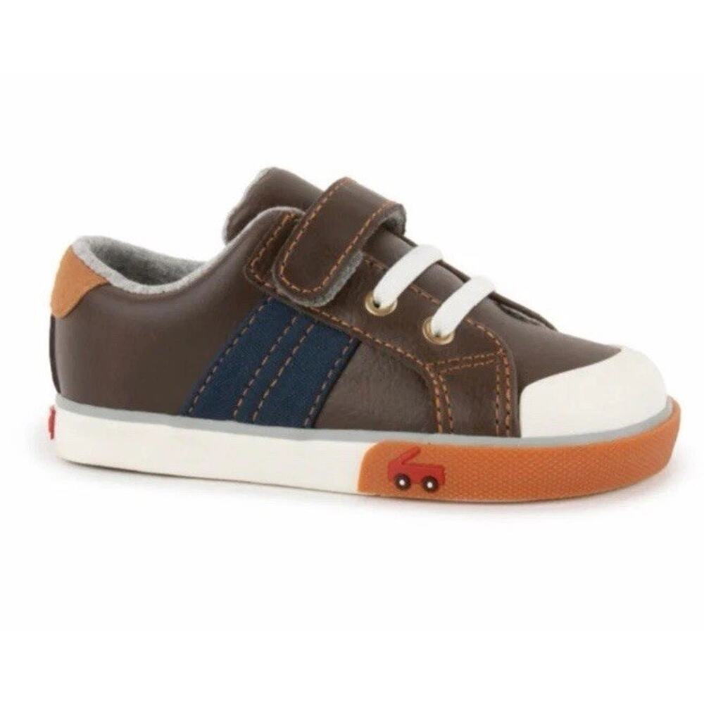 See Kai Run Lucci Sneaker Brown Leather Little Kids Sz 4c NEW $52